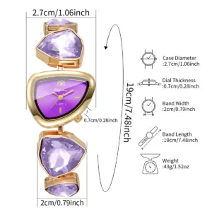 Elegant Rhinestone Bracelet Strap Women Watches Fashion Irregular Dial Ladies Quartz Wristwatch Reloj Mujer (Without Box)