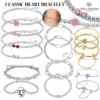 2025 Valentine New 925 Silver Pink Bow Full Diamond Bracelet Original 17-20CM Fit DIY Charm Women Birthday Jewelry Gifts