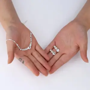 ORAZIO 3Pcs Jewelry Set for Women Wedding Bridal Necklace Earrings Bracelet CZ Hypoallergenic Prom Jewelry Set for Bride Party