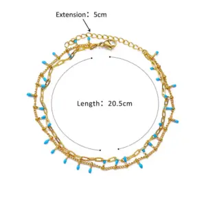 Bohemian Beads Chain Anklets for Women Stainless Steel Retro Ankle Foot Charm 2024 New Trend Summer Beach Accessories Jewelry