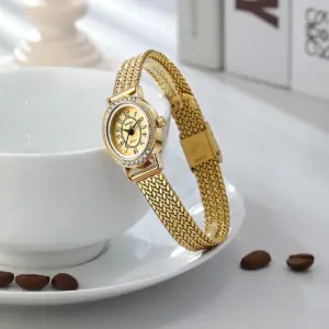 Retro Woven Stainless Steel Mesh Strap Bohemian Style Fashionable Women's Watch