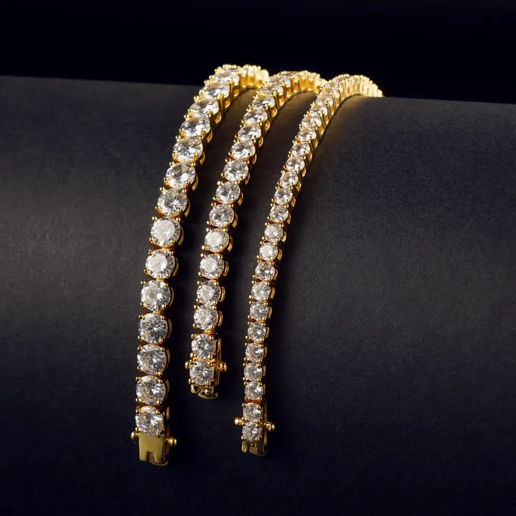 2-6.5mm Men Women Moissanite Tennis Chain Rose Yellow Moissanite Tennis Bracelet s925 Silver Tennis Chain For Women Men