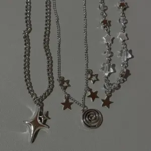 Stainless steel spiral pendant necklace / layered choker / star charm necklace / grunge cyber y2k fairycore subversive archive