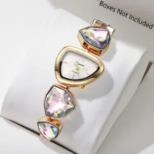 Elegant Rhinestone Bracelet Strap Women Watches Fashion Irregular Dial Ladies Quartz Wristwatch Reloj Mujer (Without Box)