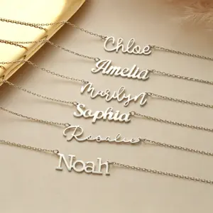 2026 Trend Woman Custom Name Letter Pendant Necklace Stainless Steel Personalized Nameplate Choker Jewelry Valentine's Day Gift