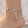 925 Sterling Silver Layering Anklets Sandals Foot Jewelry Leg Anklets on Foot Bracelets for Women Leg Chain Jewelry Accessories