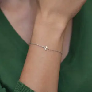 Lemegeton Customized Initial Bracelet with Symbol A-Z Letters Bracelets Stainless Steel Jewelry for Mom Mama Personalized Gifts