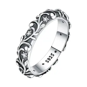 Orstarry S925 Sterling Silver Vintage Pattern Closed Ring For Women Original Finger Ring Jewelry Party Fine Trendy Gifts