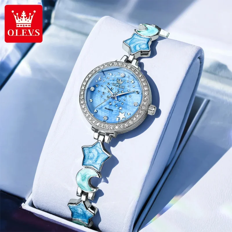 OLEVS 5665 Watches Woman 30M Waterproof Quartz Watch Stainless Steel Bracelet Luxury Ladies Hand Clock New Reloj Mujer