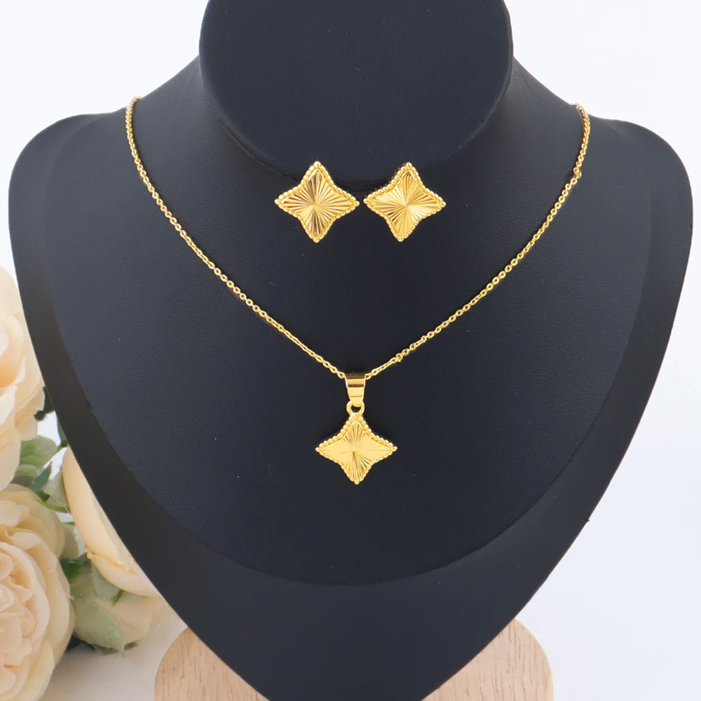 Retro Waterproof Ocean Star Pendant Necklace & Earrings Set for Women, High-Quality Summer Jewelry Gift