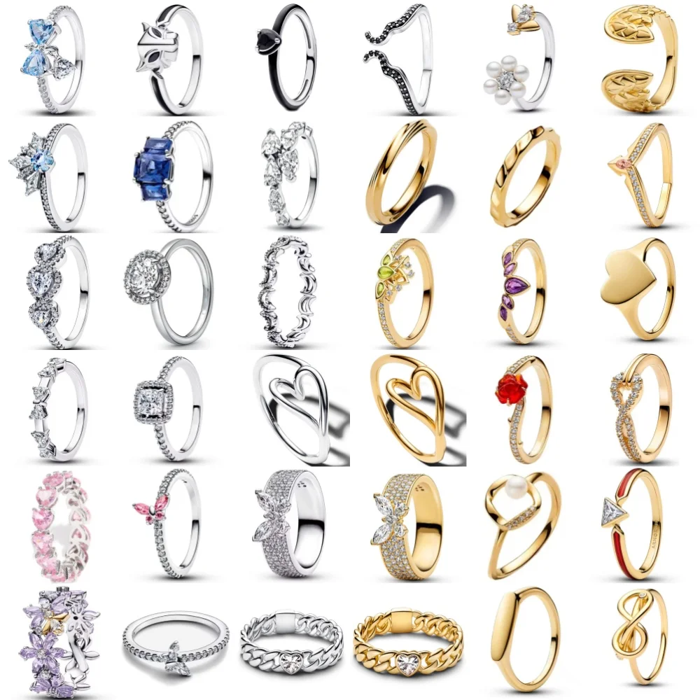 2026New 925 Silver,Heart-shaped,Floral,Butterfly Ring,Size 6 7 8 9,Suitable for European Women's Charm Luxury Jewelry Gifts