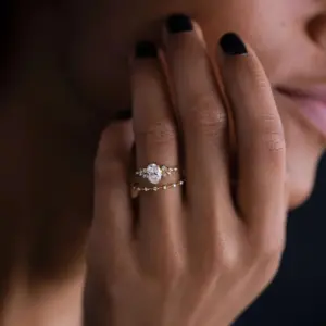 1ct 2ct 3ct Moissanite Gold Plated Oval Cut 925 Sterling Silver Ring for Woman Zircon Cluster Engagement Rings with Certificates