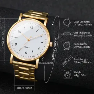 2/4PCS Fashion Arabic Dial Women Watches Simple Quaretz Wristwatch with Bracelets Set Reloj Mujer（Without Box）
