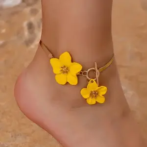 Elegant Chic Flower Pendant Anklet for Women Vacation & Daily Wear Summer Boho Foot Chain Party Jewelry Gifts