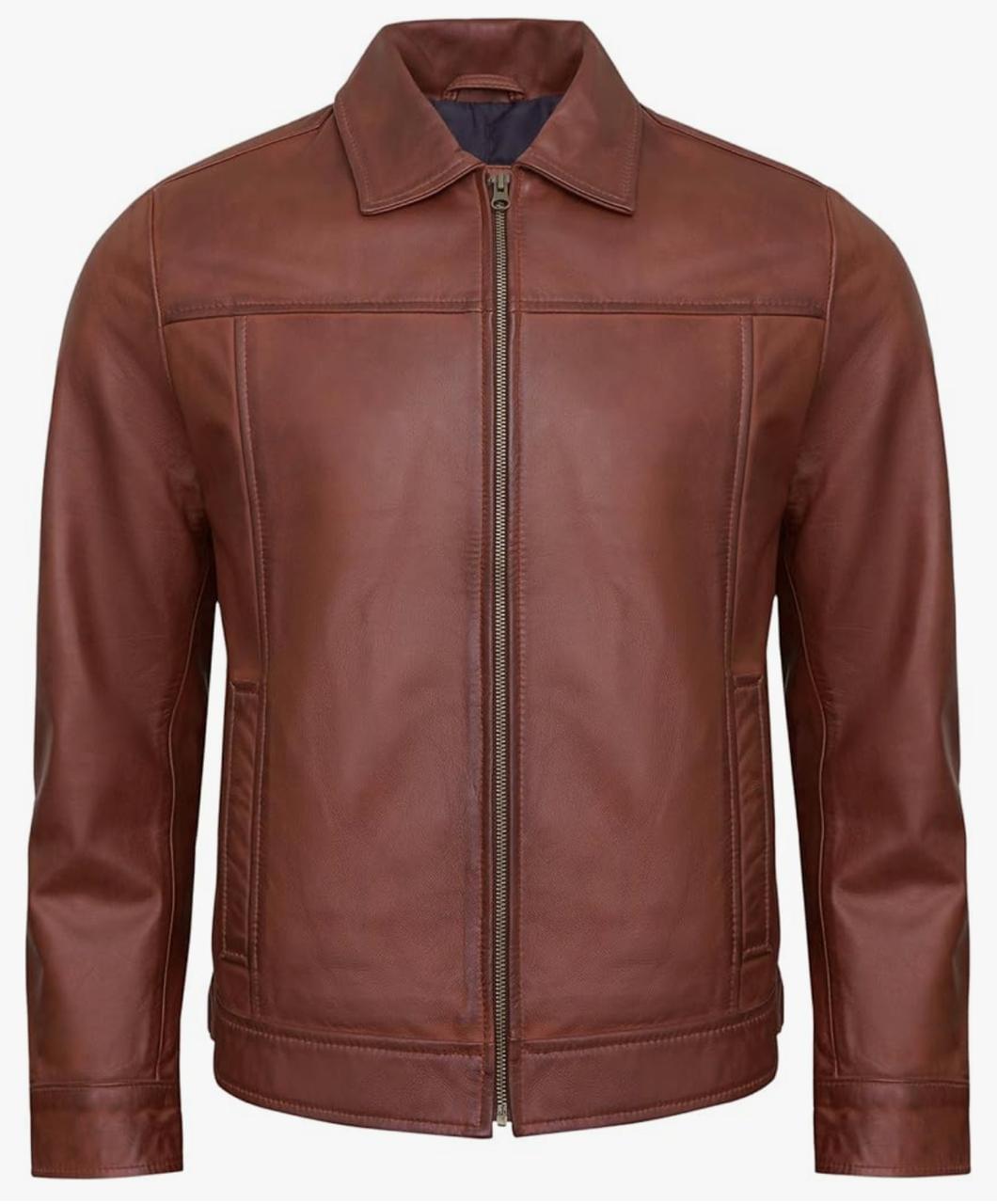 Genuine Brown Sheep Leather Jacket Handmade Premium Quality 100% Genuine COD Available