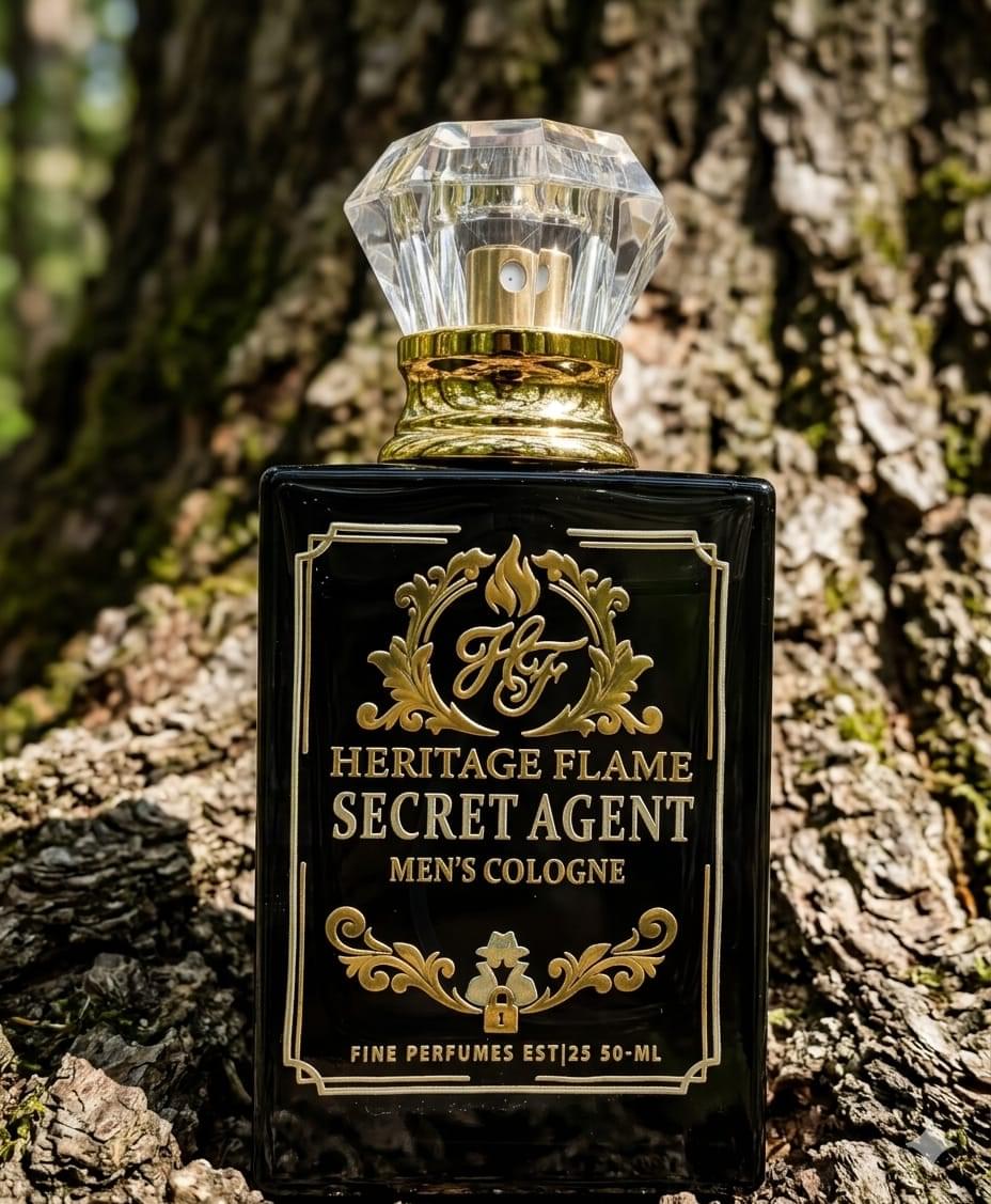 Heritage Flame – Secret Agent Men,s perfume – 50ml Long Lasting Fresh Woody fragrance.