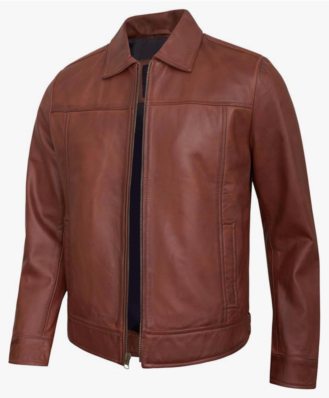 Genuine Brown Sheep Leather Jacket Handmade Premium Quality 100% Genuine COD Available