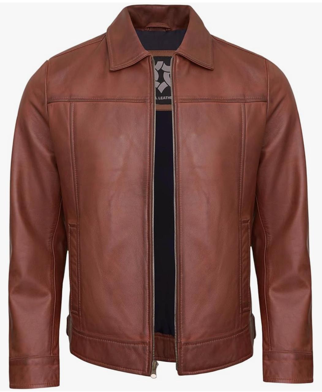 Genuine Brown Sheep Leather Jacket Handmade Premium Quality 100% Genuine COD Available